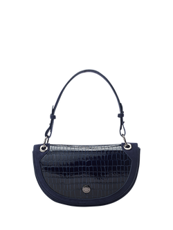 Moda In Pelle Fillipa Curved Crossbody Bag, Navy