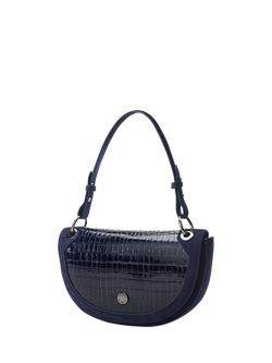 Moda In Pelle Fillipa Curved Crossbody Bag - view 2, Navy