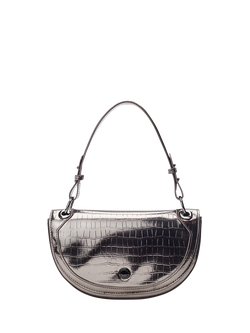 Moda In Pelle Fillipa Curved Crossbody Bag, Pewter, Pewter