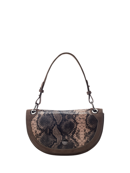 Moda In Pelle Fillipa Curved Crossbody Bag, Taupe