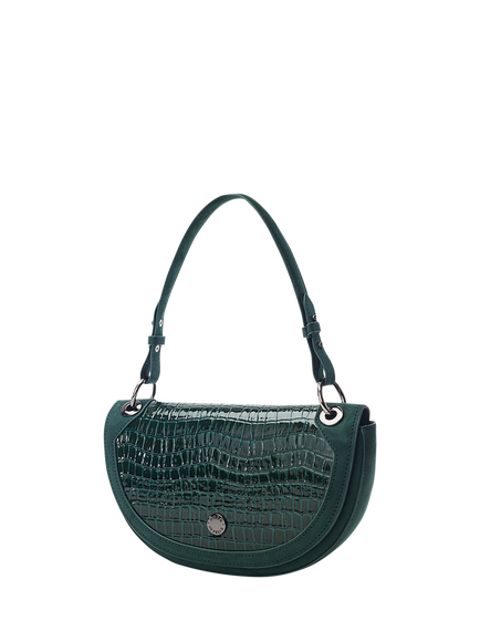 Moda In Pelle Fillipa Curved Crossbody Bag - view 2, Green