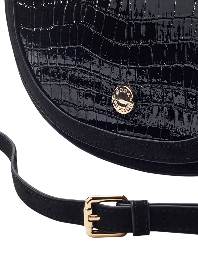 Product image 4 of 4, which shows Moda In Pelle Fillipa Curved Crossbody Bag, Black
