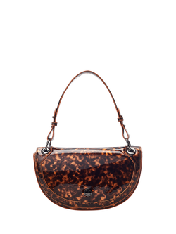 Moda In Pelle Fillipa Curved Crossbody Bag, Brown/Multi, Brown/Multi