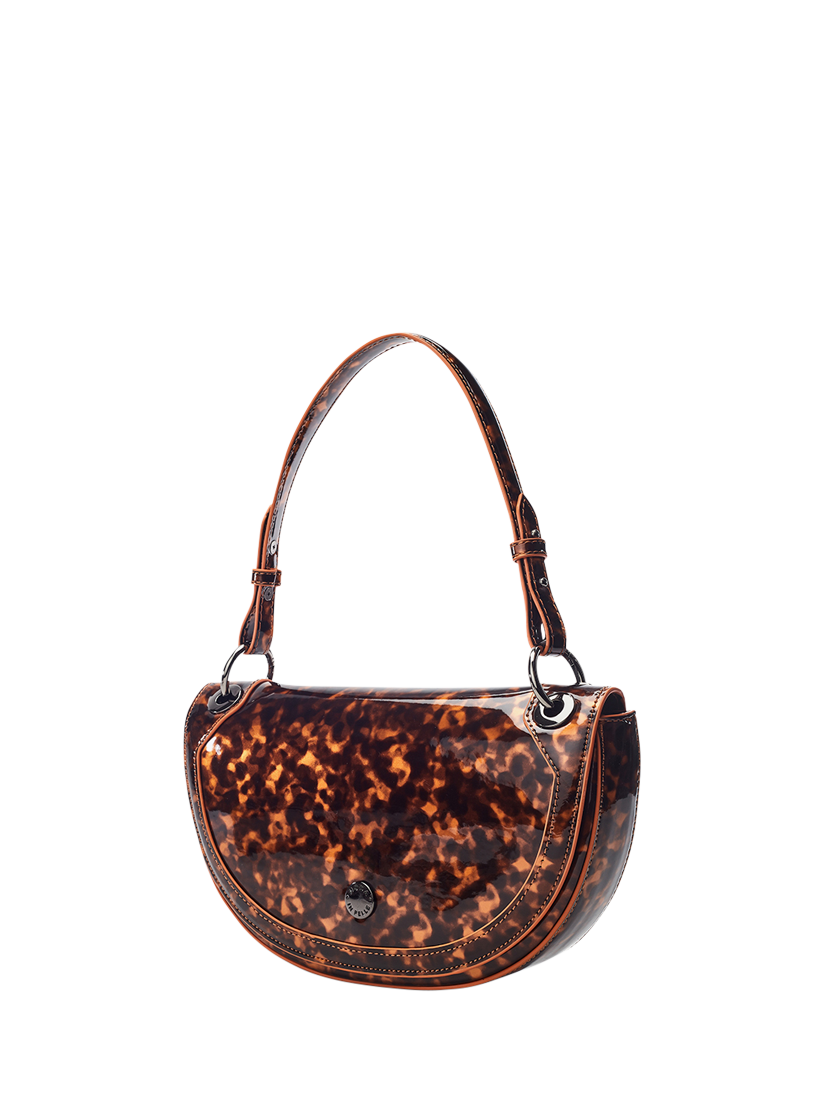 Product image 2 of 4, which shows Moda In Pelle Fillipa Curved Crossbody Bag, Brown/Multi
