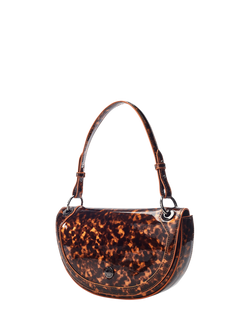 Moda In Pelle Fillipa Curved Crossbody Bag, Brown/Multi - view 2, Brown/Multi