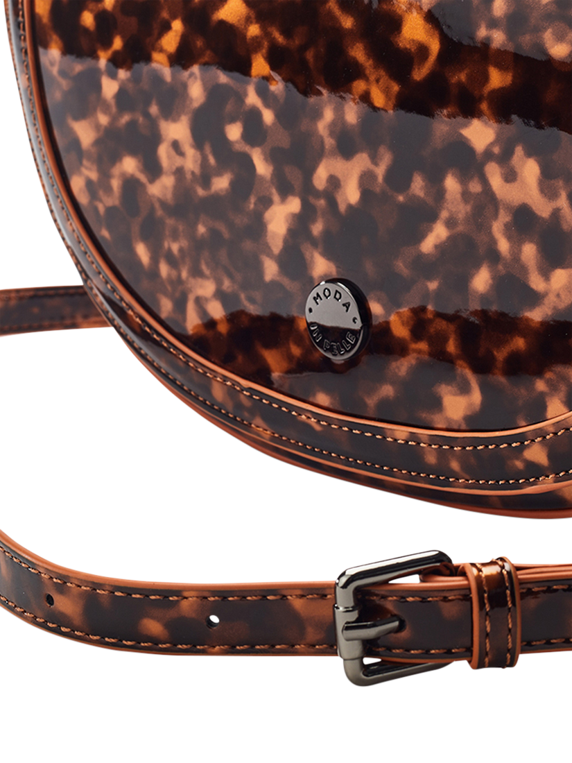 Product image 4 of 4, which shows Moda In Pelle Fillipa Curved Crossbody Bag, Brown/Multi