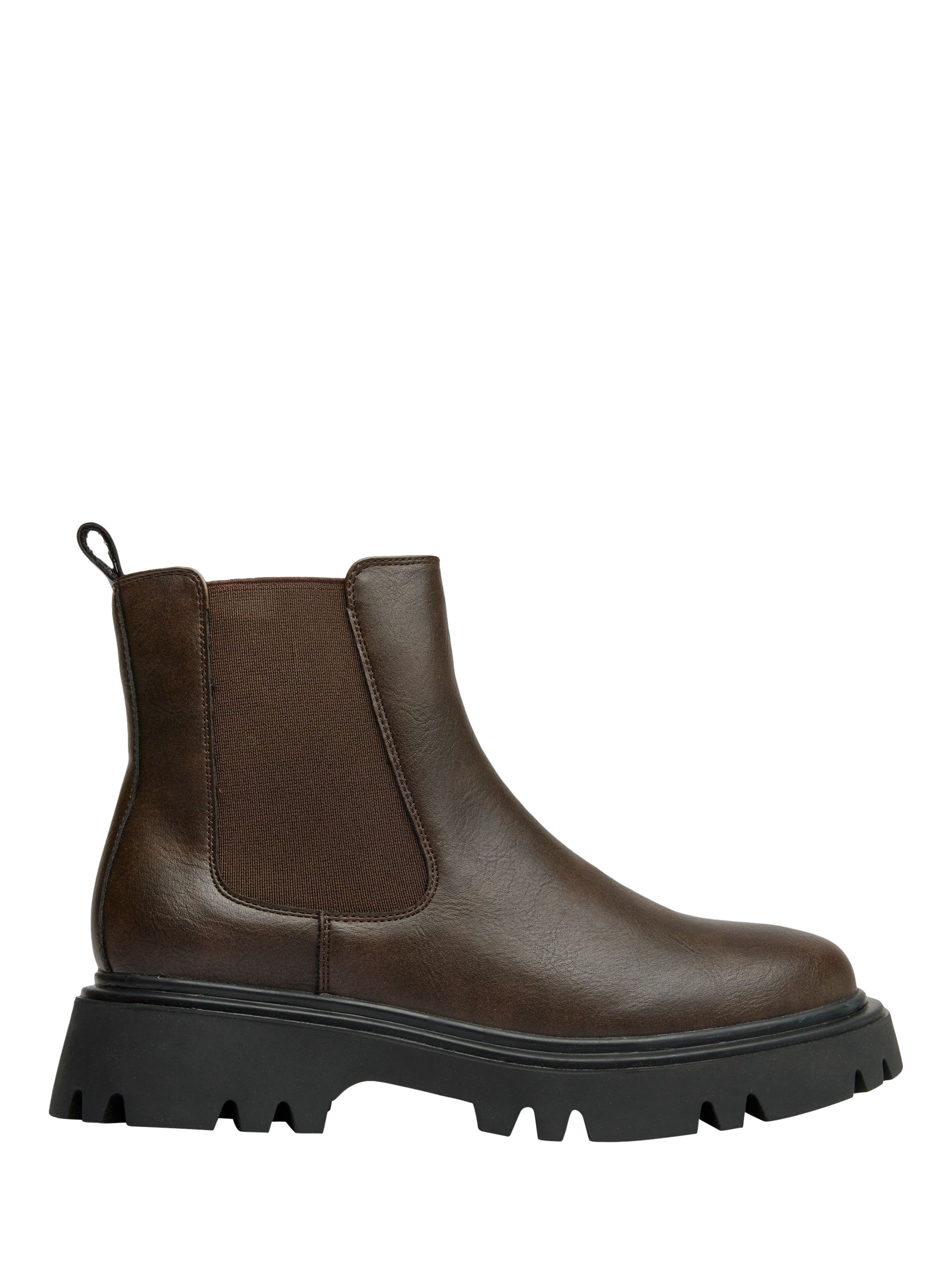 Product image 1 of 4, which shows V.GAN Vegan Russ Chelsea Boots, Brown, 3
