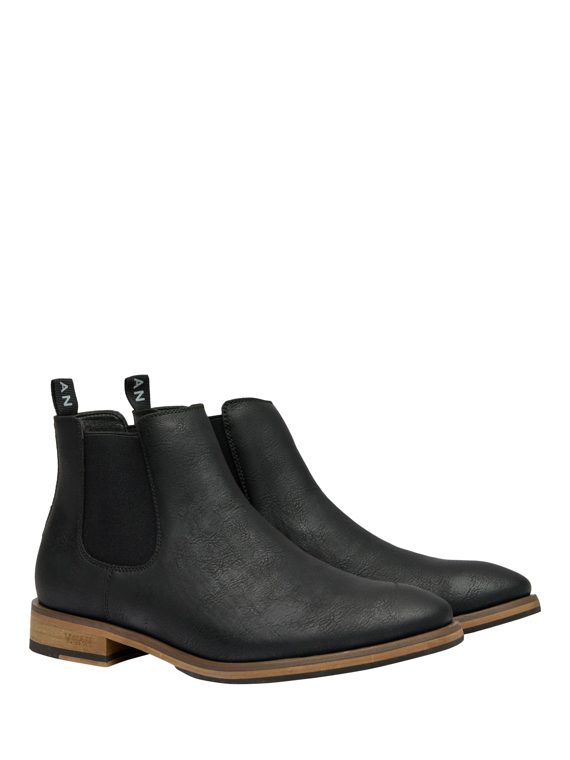 Product image 2 of 4, which shows V.GAN Vegan Cardamom Pull-On Chelsea Boots, Black, 6