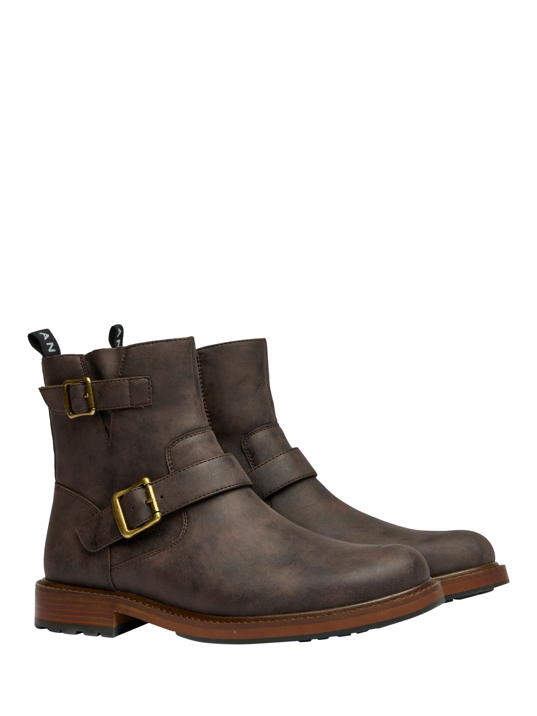 Product image 2 of 4, which shows V.GAN Vegan Arug Pull-On Biker Boots, Brown, Brown, 7