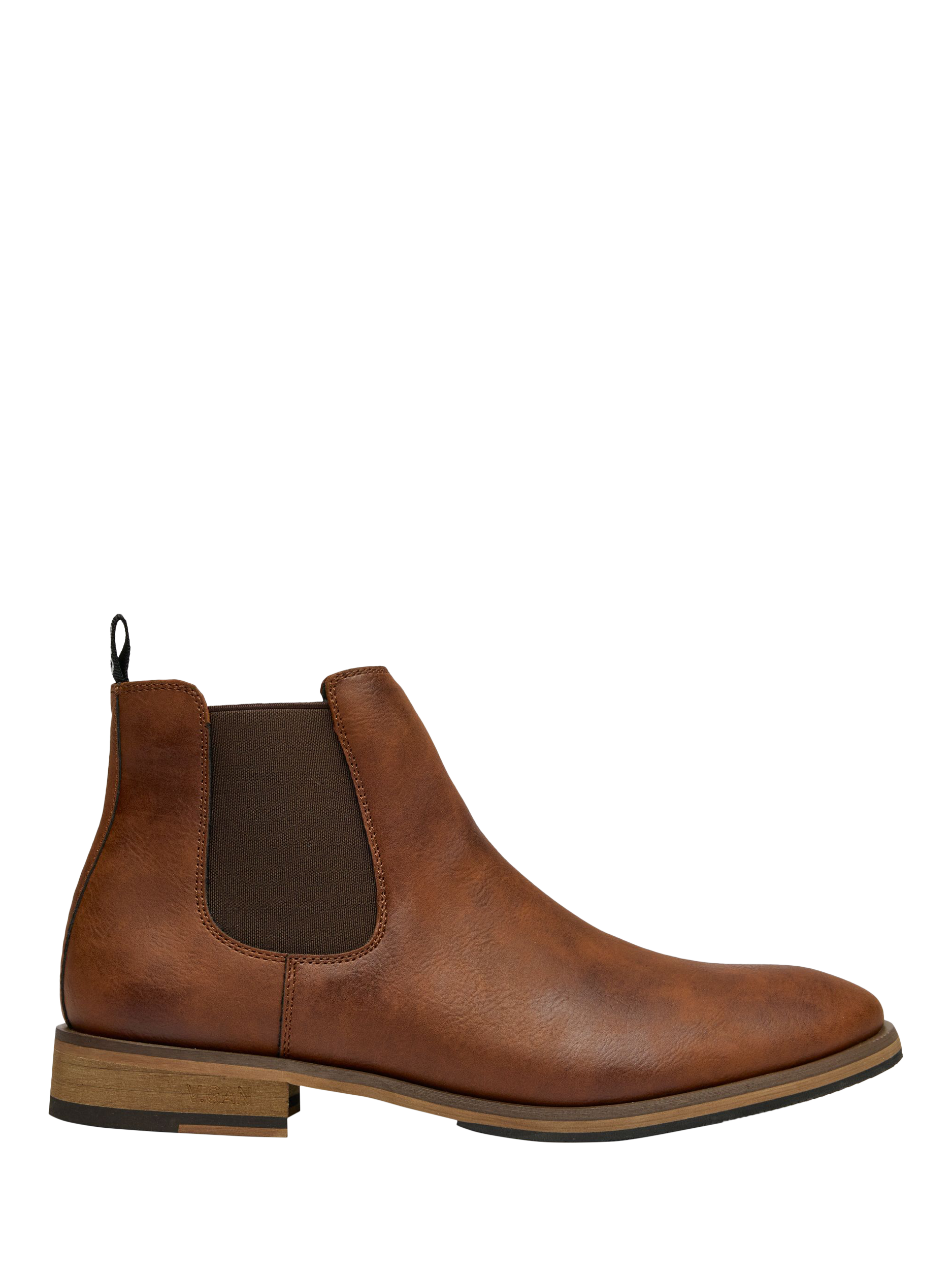 Product image 1 of 4, which shows V.GAN Vegan Cardamom Pull-On Chelsea Boots, Tan, 6