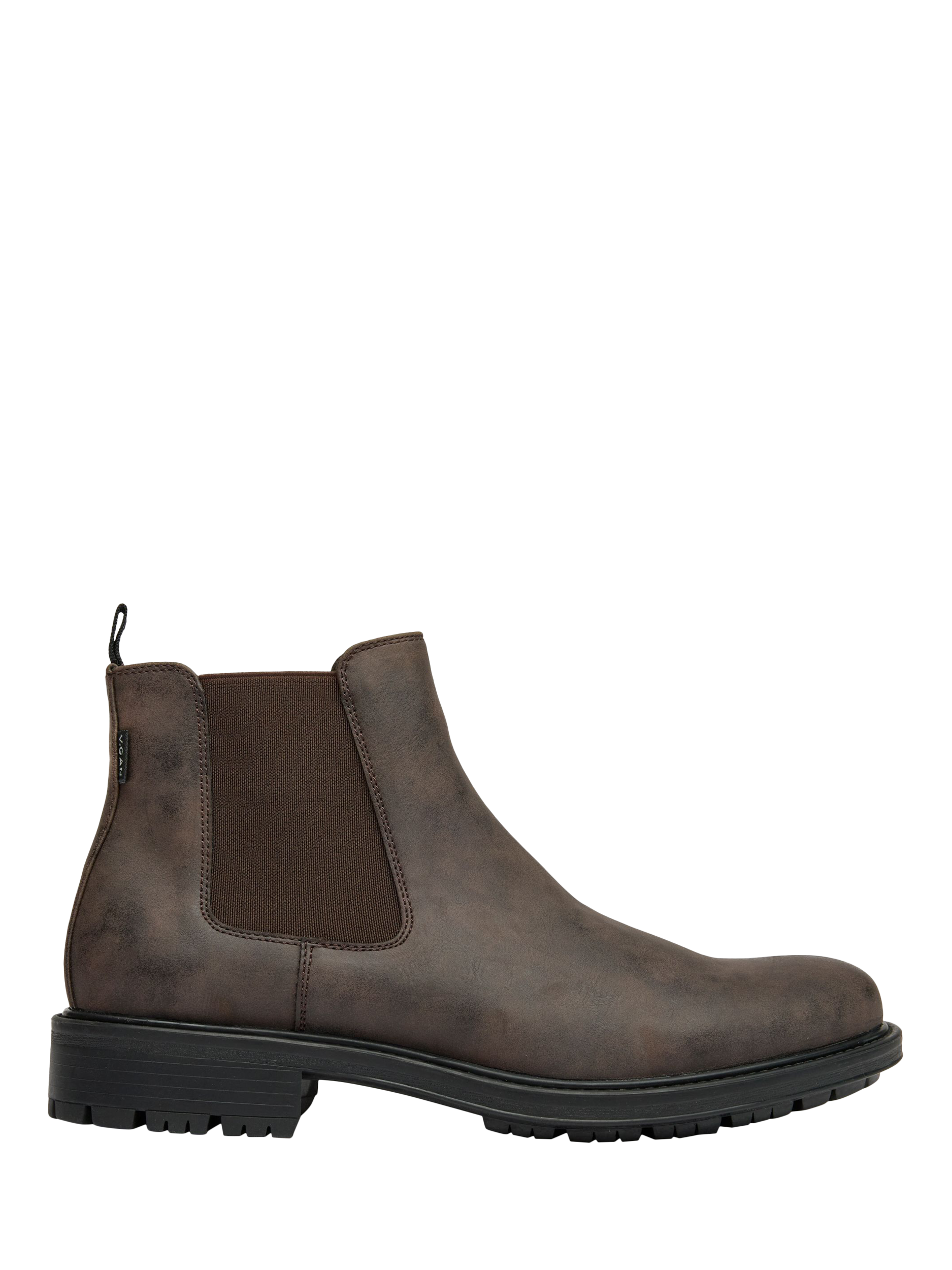 Product image 1 of 4, which shows V.GAN Vegan Auber Utilitarian Chelsea Boots, Brown, 7