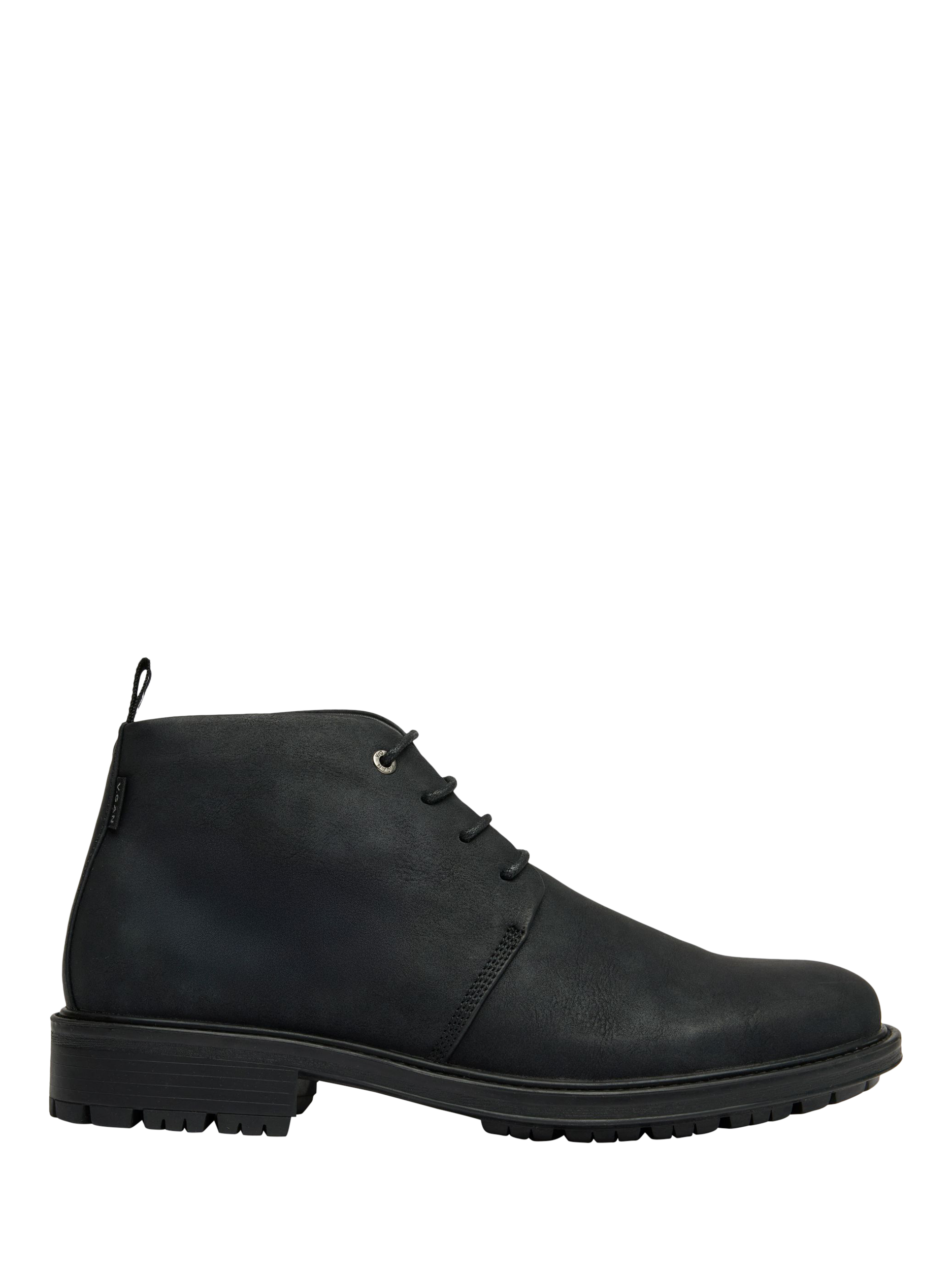 Product image 1 of 4, which shows V.GAN Vegan Endive Lace-Up Chukka Boots, Black, 7