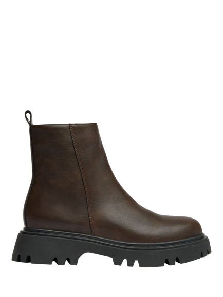 V.GAN Vegan Cameo Zip Ankle Boots, Brown