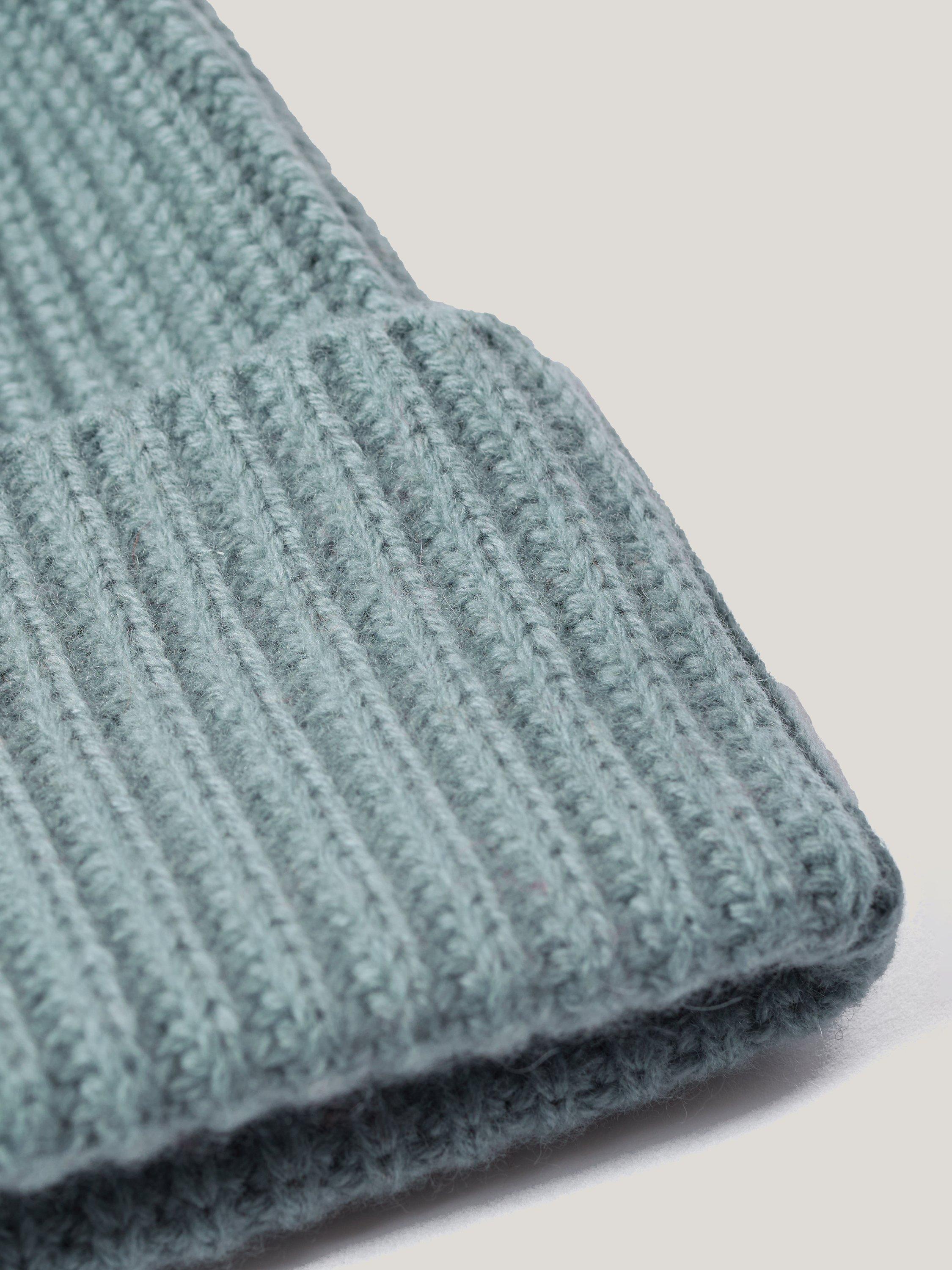 Product image 3 of 3, which shows Jigsaw Wool Cashmere Blend Rib Beanie, Blue, One Size