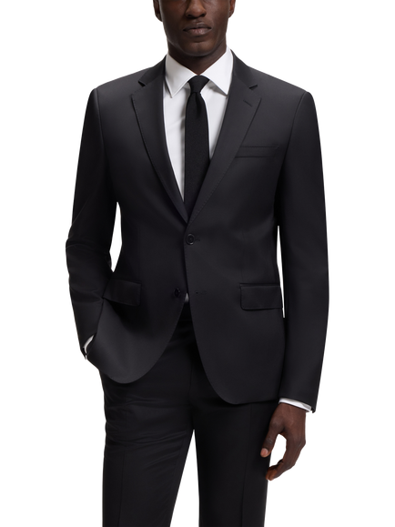 BOSS Wool Slim Fit Suit Jacket, Black, Black