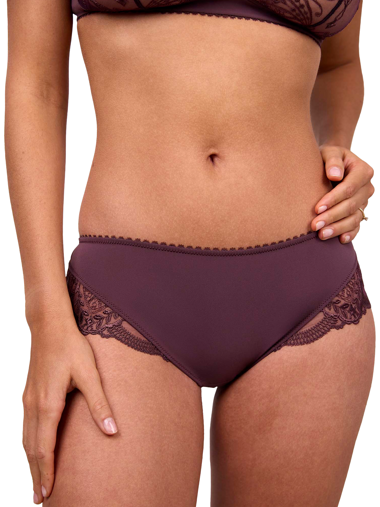 Product image 4 of 5, which shows Maison Lejaby Poesie Knickers, Purple, 6