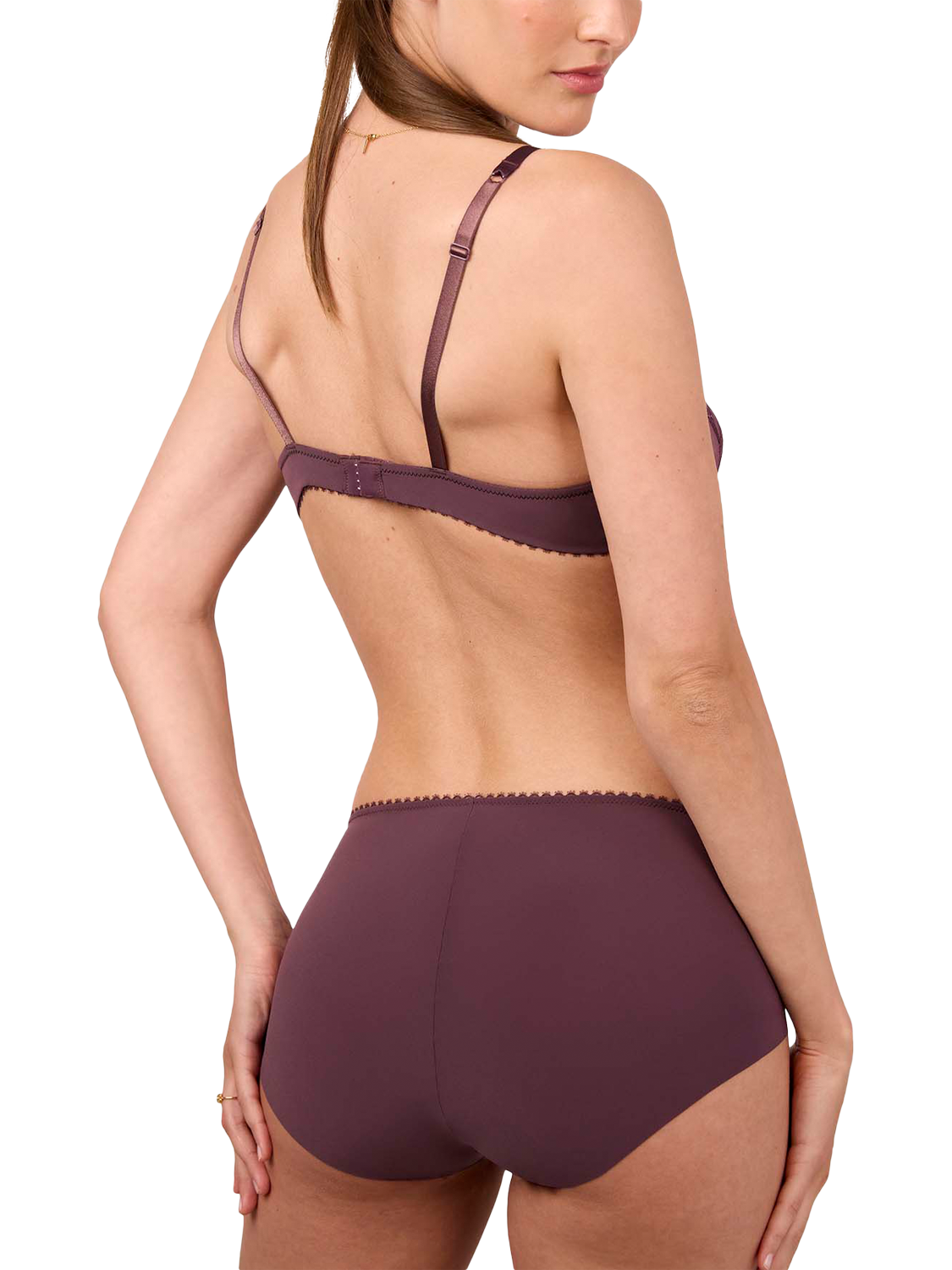 Product image 3 of 4, which shows Maison Lejaby Poesie High Waisted Briefs, Grenadille, 8