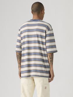 Levi's Cotton Regular Fit Short Sleeve Stripe Workwear T-Shirt, White Sand Heather - view 2, White Sand Heather
