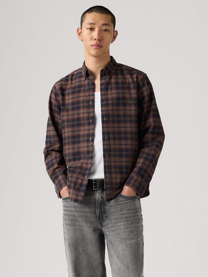 Product image 1 of 3, which shows Levi's Button Down Shirt, Chocolate, S