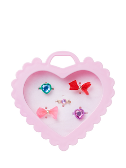Stych Kids' Statement Jewel Rings Heart Gift Box, Pack of 5, Multi, Multi