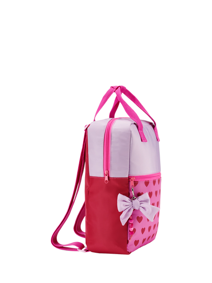 Small Stuff Kids' Colour Block Backpack, Bright Pink - view 2, Bright Pink