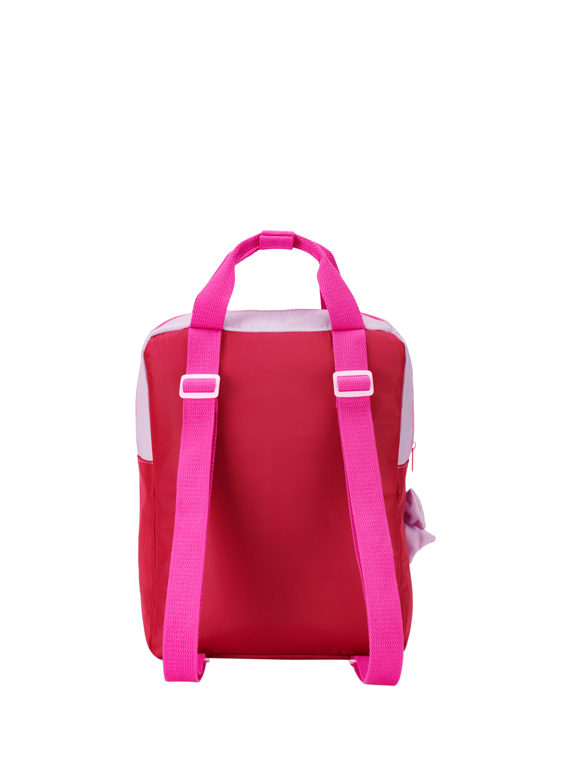 Product image 4 of 4, which shows Small Stuff Kids' Colour Block Backpack, Bright Pink