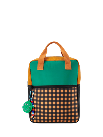 Small Stuff Kids' Colour Block Backpack, Emerald Green, Emerald Green