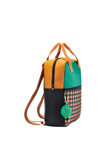Small Stuff Kids' Colour Block Backpack, Emerald Green - view 2, Emerald Green