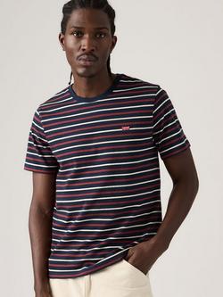 Levi's Cotton Regular Fit Short Sleeve Original Stripe T-Shirt, Navy Blazer, Navy Blazer