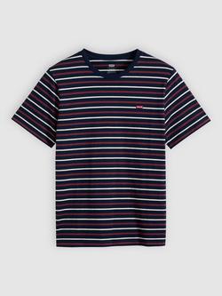 Levi's Cotton Regular Fit Short Sleeve Original Stripe T-Shirt, Navy Blazer - view 2, Navy Blazer