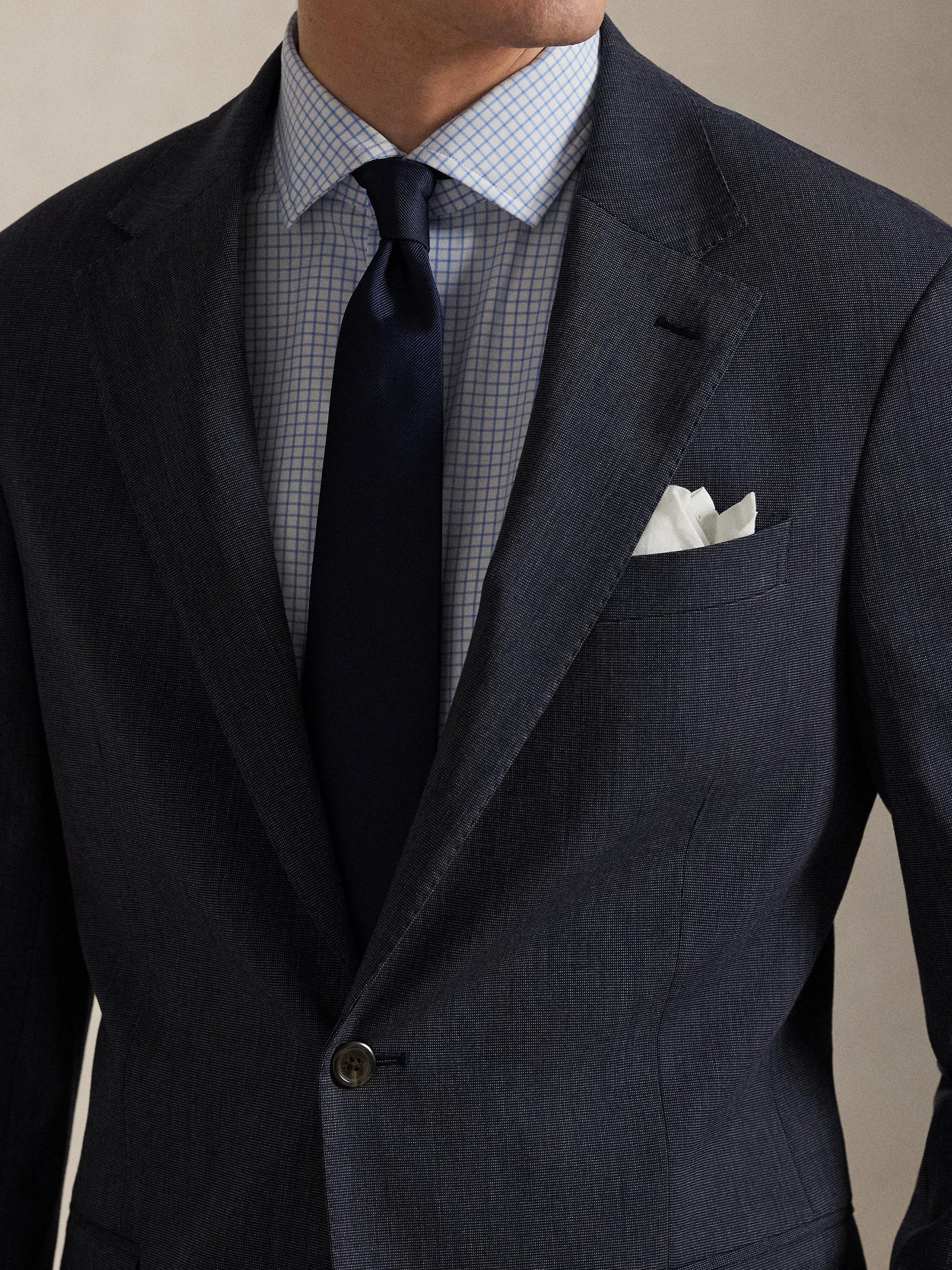 Product image 3 of 6, which shows Ralph Lauren Woven Polo Suit Jacket, Bright Navy Multi, 38R