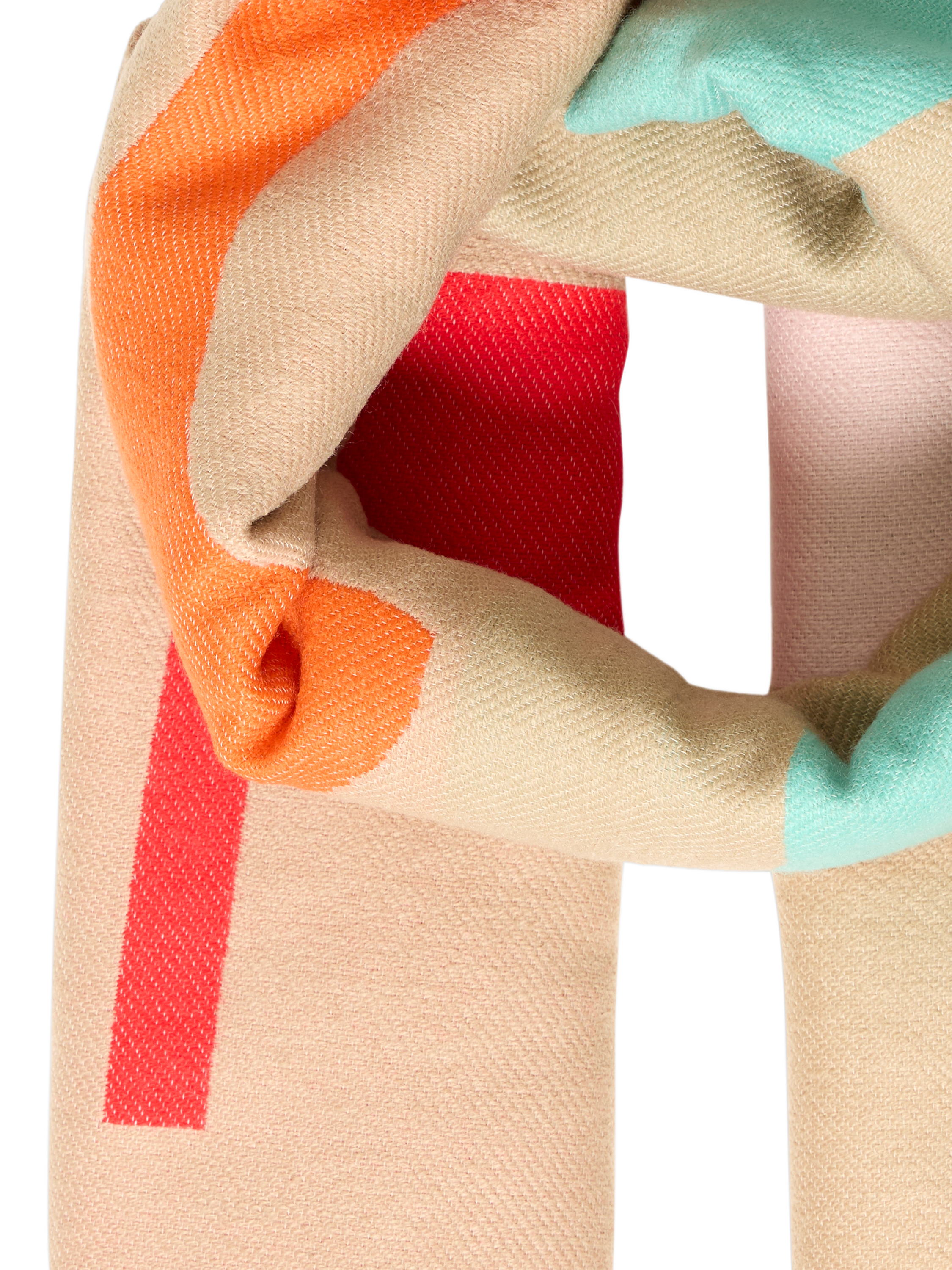 Product image 2 of 2, which shows ICHI Amagdalena Colour-Block Scarf, Red Dahlia, One Size