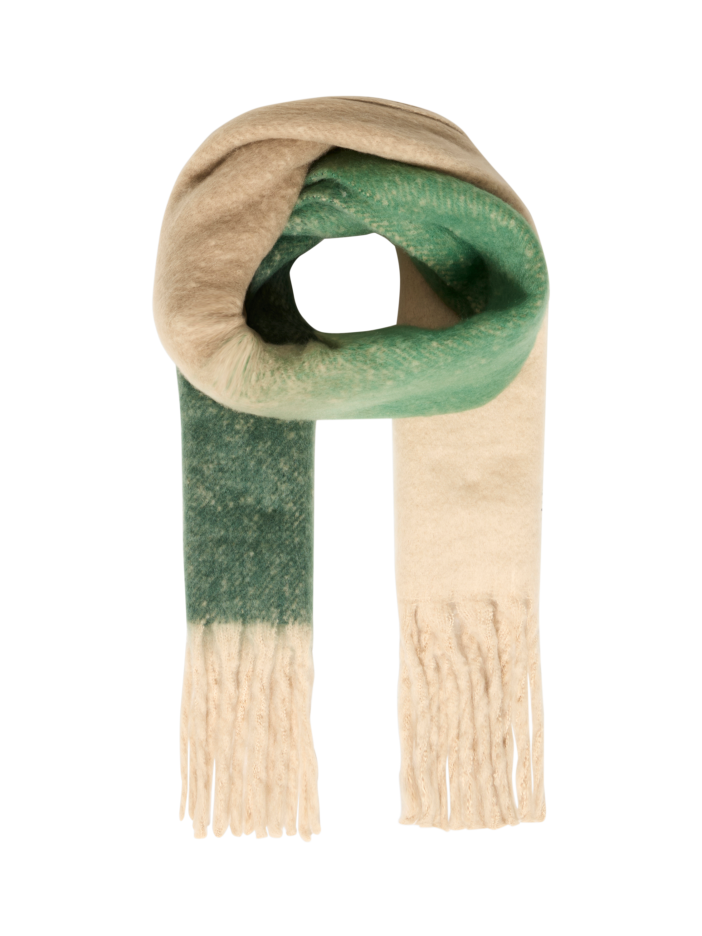 Product image 1 of 3, which shows ICHI Malou Ombre Heavyweight Scarf, Pineneedle, One Size