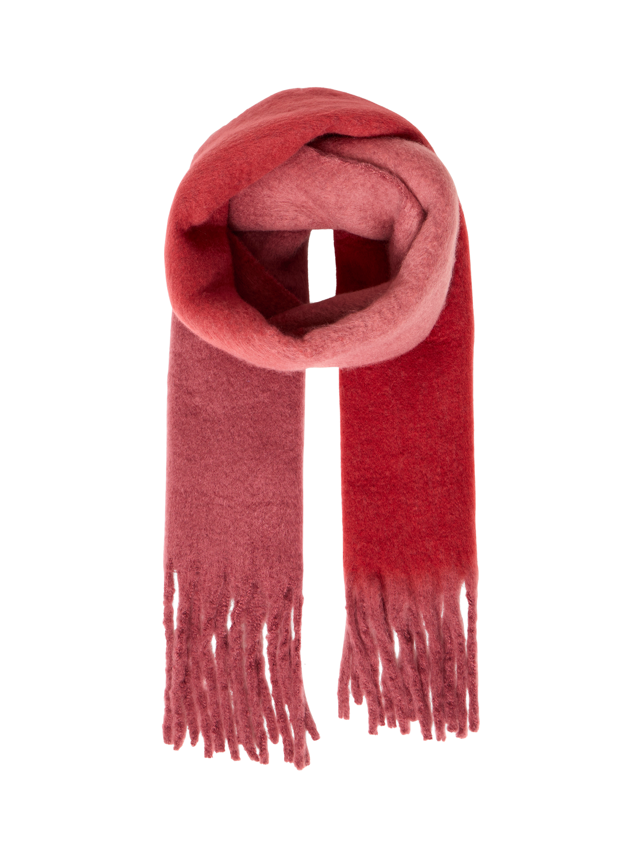 Product image 1 of 3, which shows ICHI Malou Ombre Heavyweight Scarf , Maroon, One Size