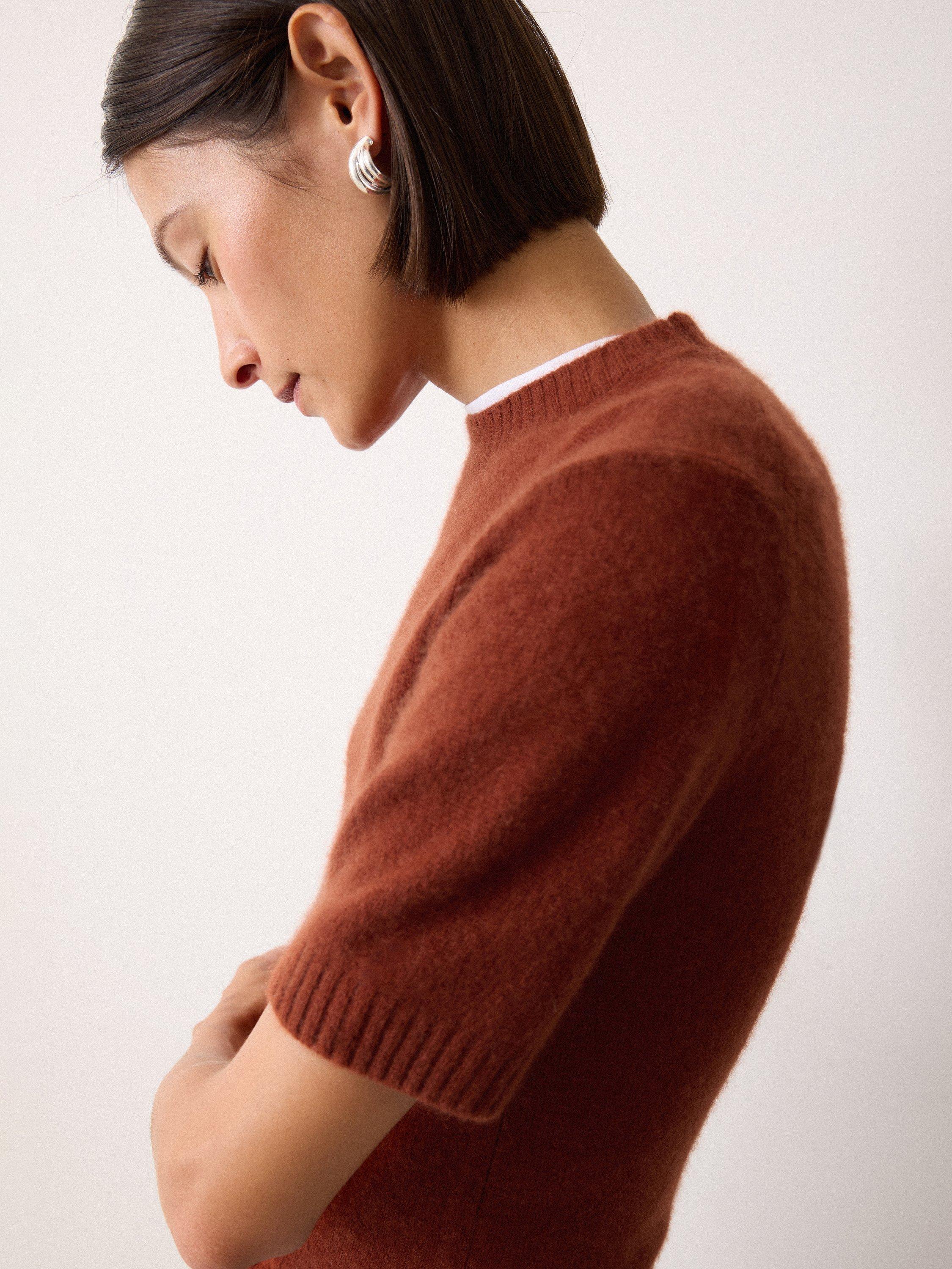 Product image 3 of 11, which shows Jigsaw Cloud Pure Cashmere Knit Top, Auburn, L