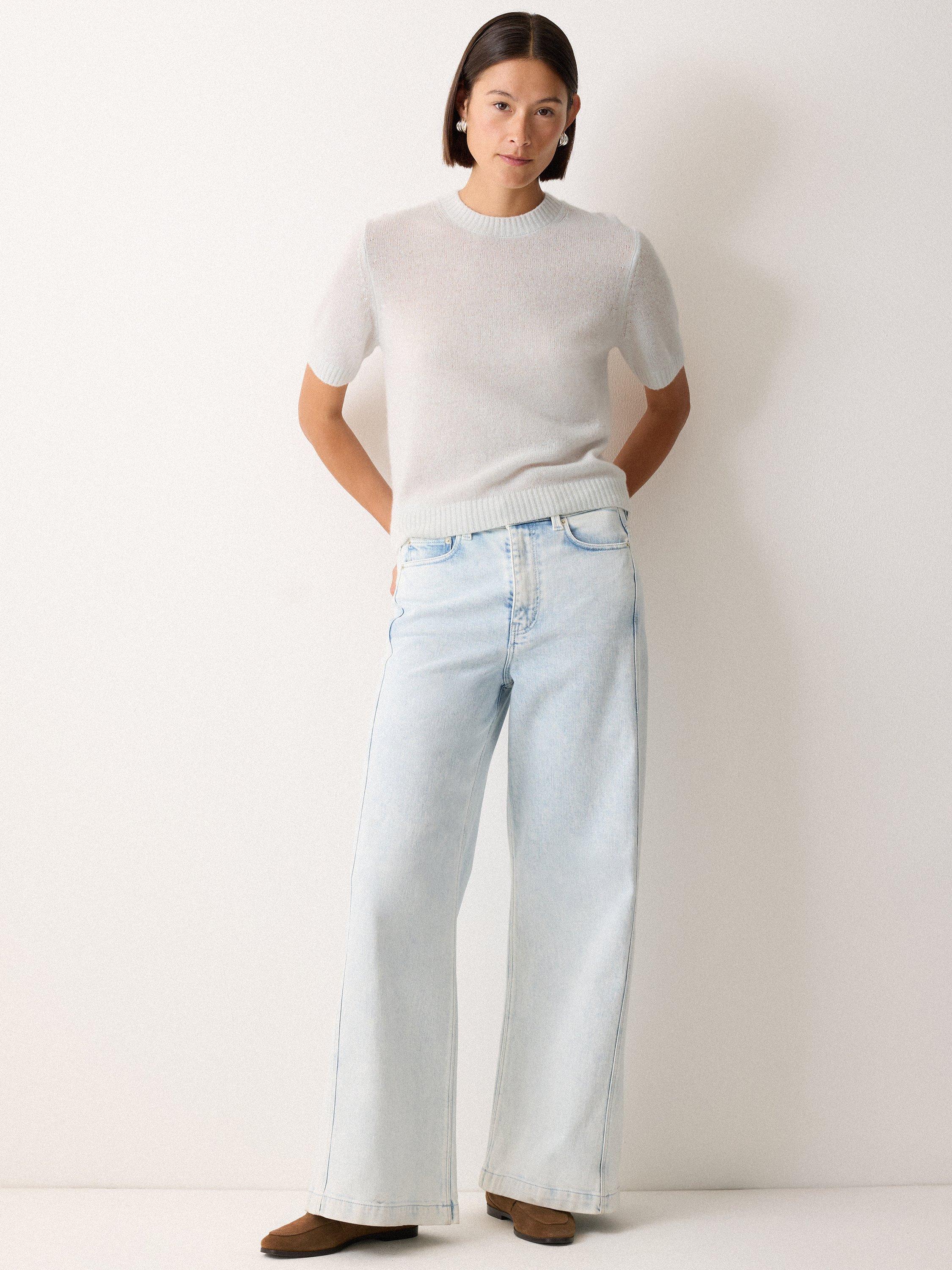 Product image 1 of 5, which shows Jigsaw Cloud Pure Cashmere Knit Top, Grey, S