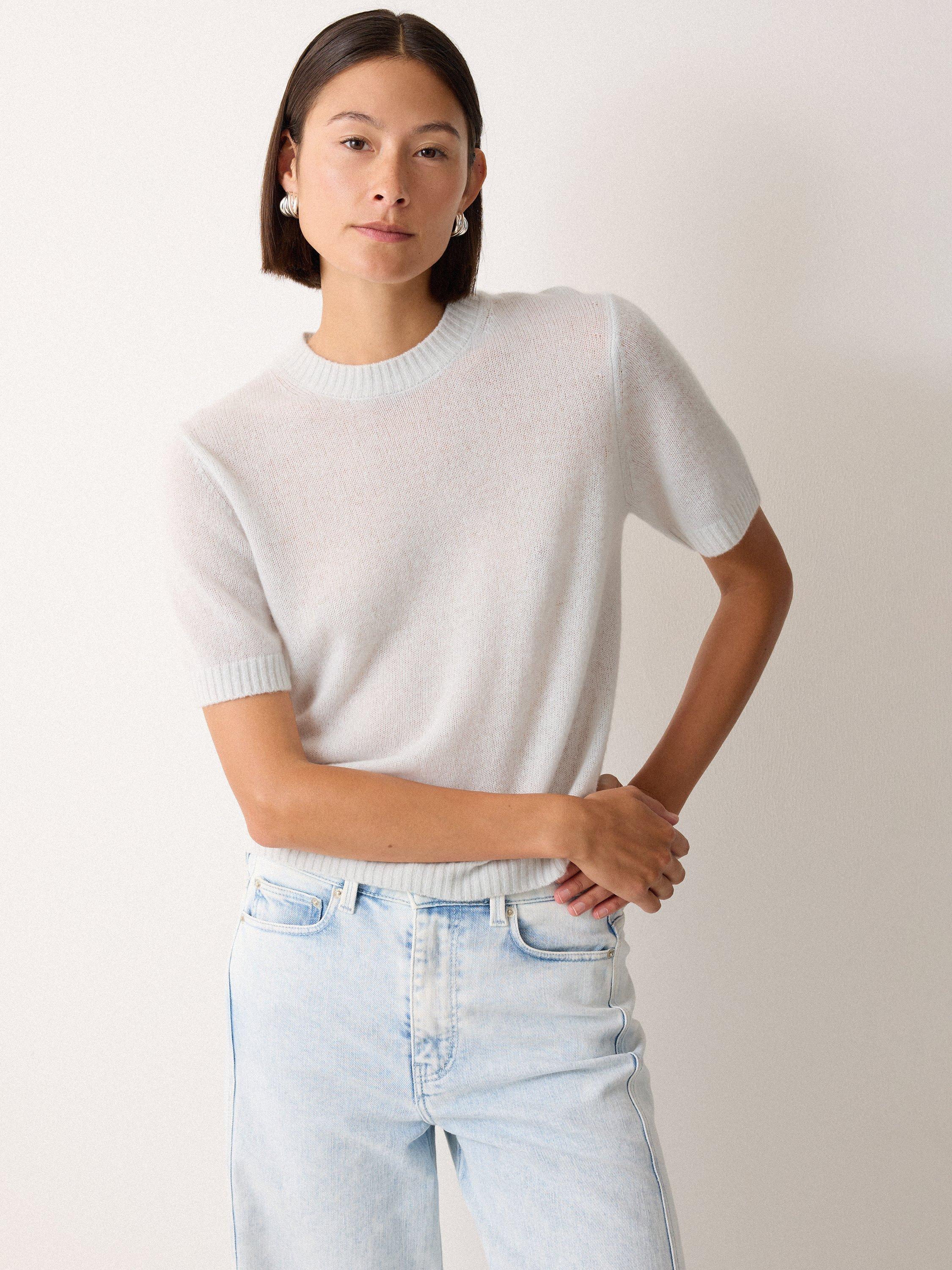 Product image 3 of 5, which shows Jigsaw Cloud Pure Cashmere Knit Top, Grey, S