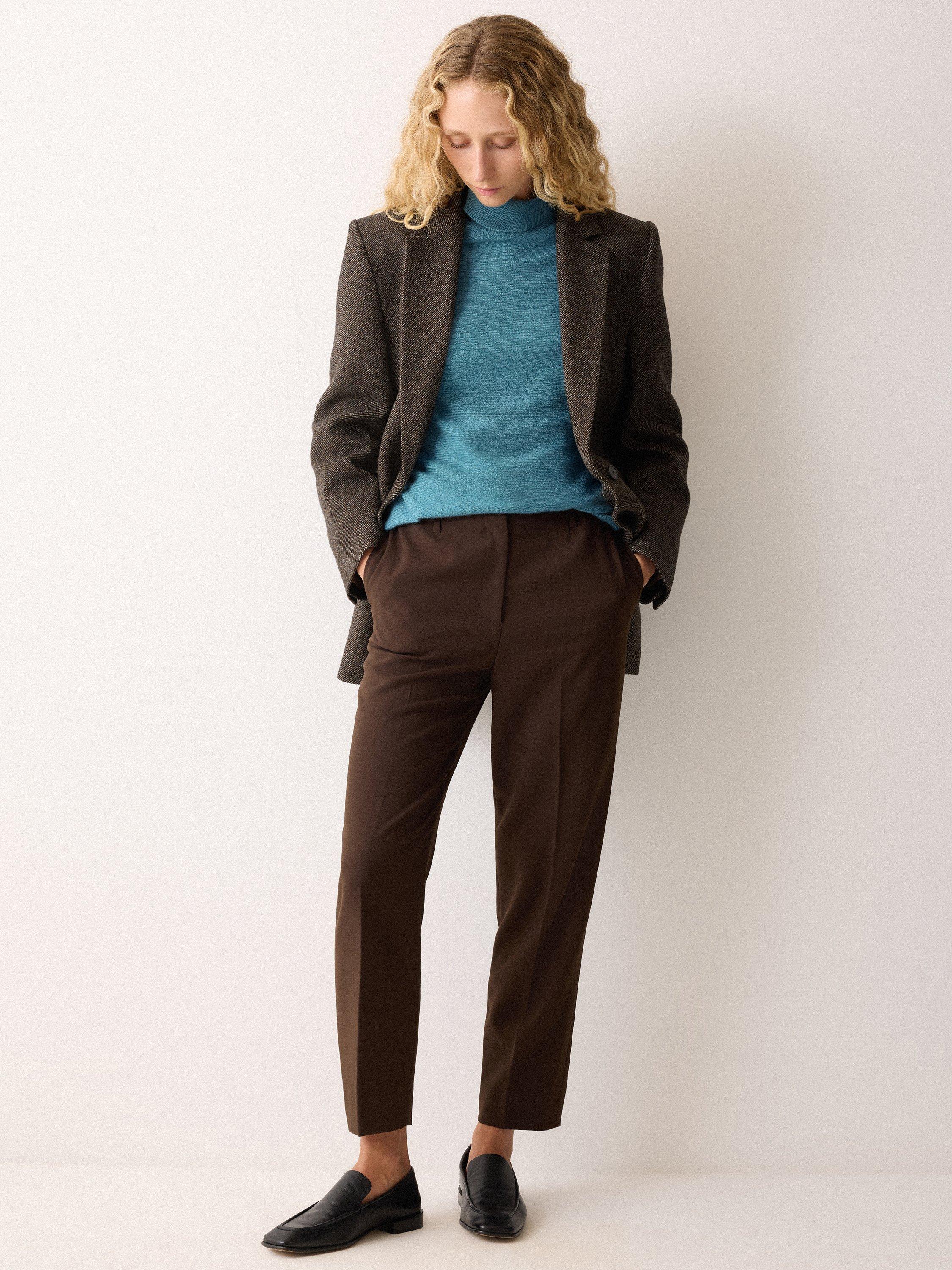Product image 6 of 6, which shows Jigsaw Wool Rich Turtleneck Jumper, Blue, XS
