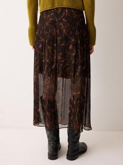 Jigsaw Wild Feather A-Line Midi Skirt - view 2, Brown