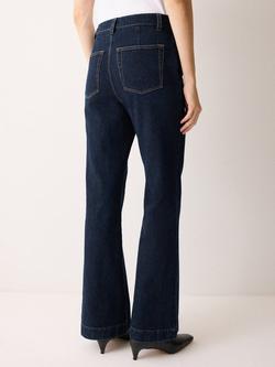 Jigsaw Tailored Denim Bootleg Trousers, Indigo - view 2, Indigo