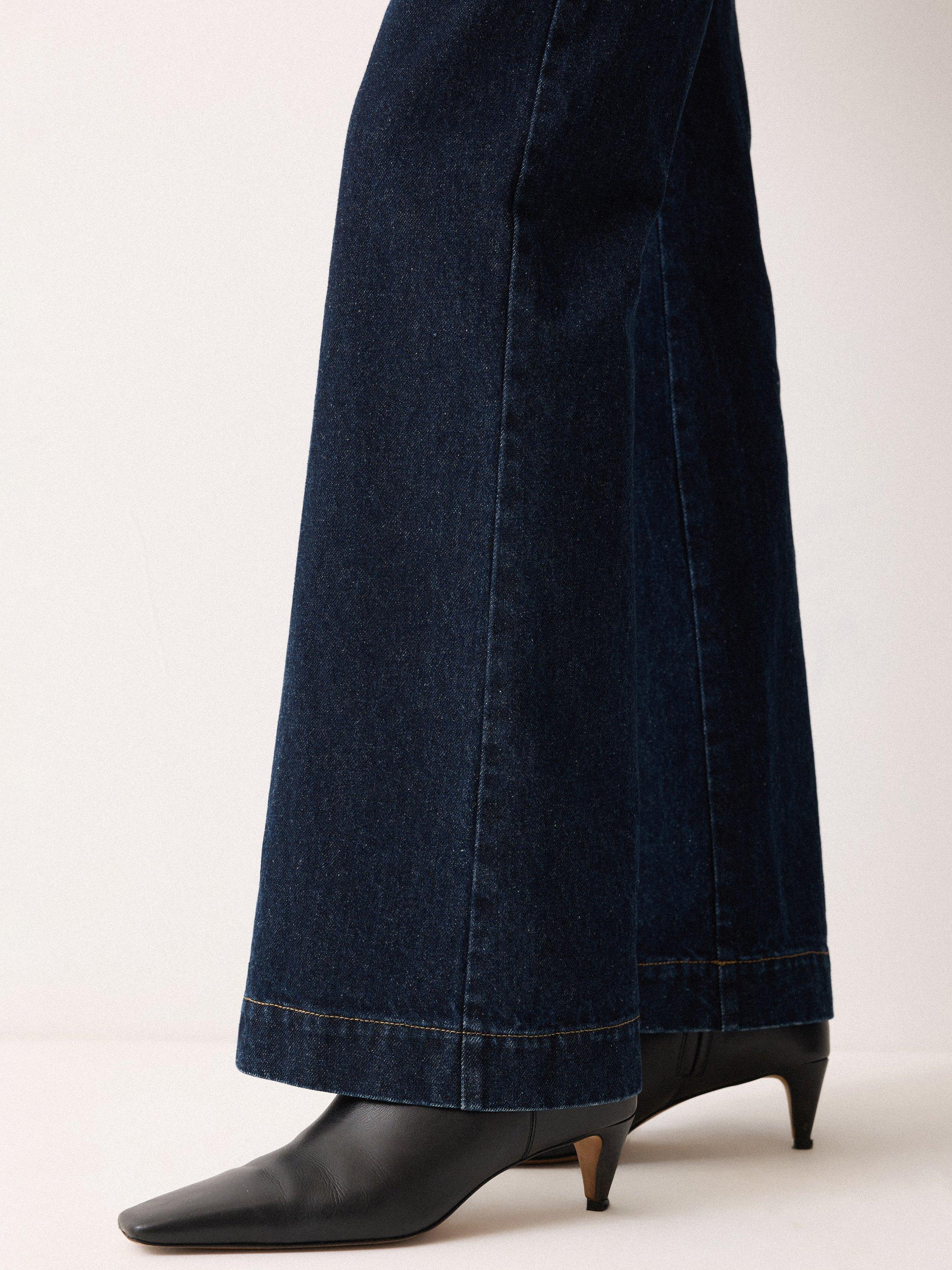 Product image 4 of 6, which shows Jigsaw Tailored Denim Bootleg Trousers, Indigo, 8