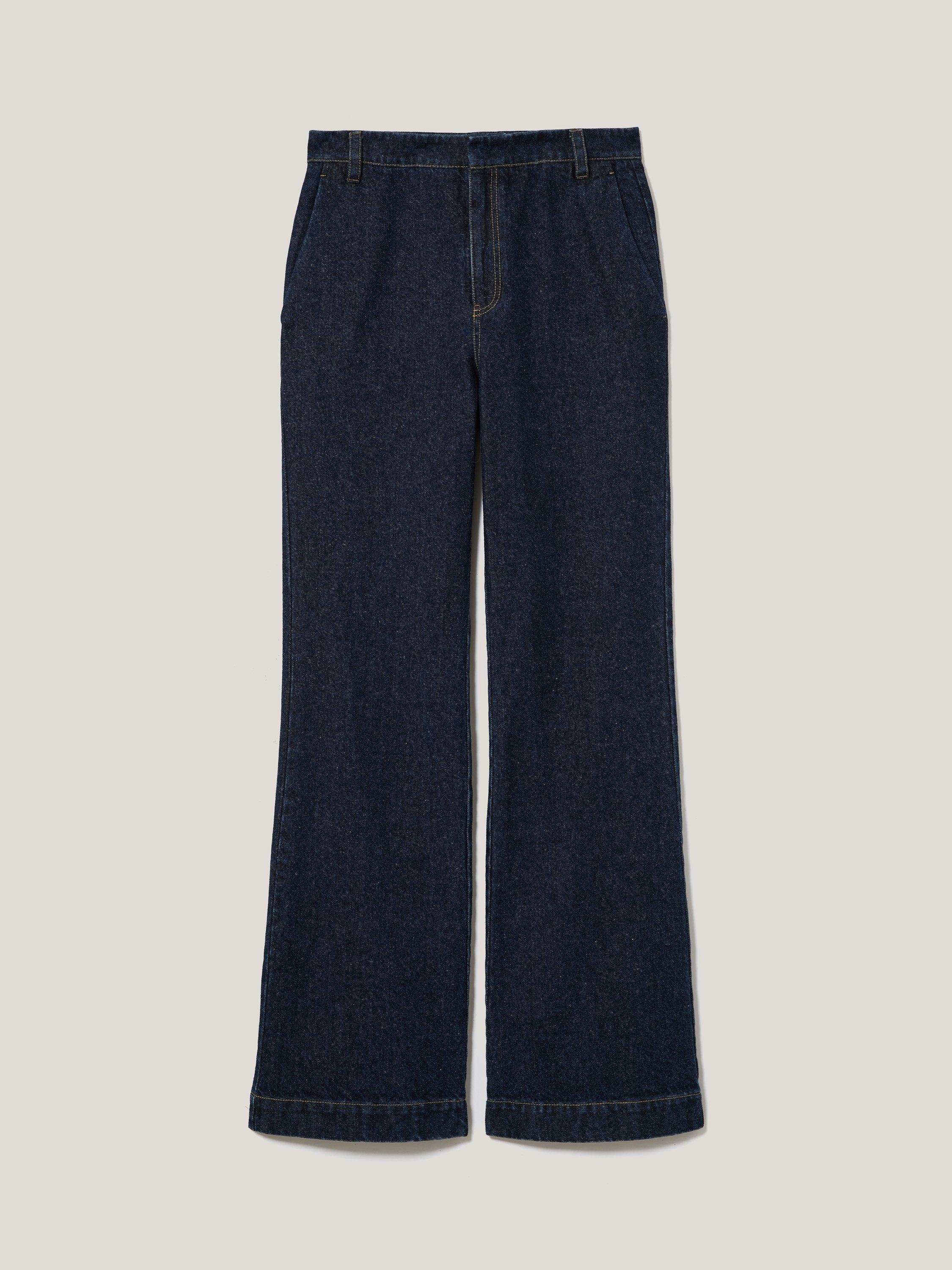 Product image 5 of 6, which shows Jigsaw Tailored Denim Bootleg Trousers, Indigo, 8