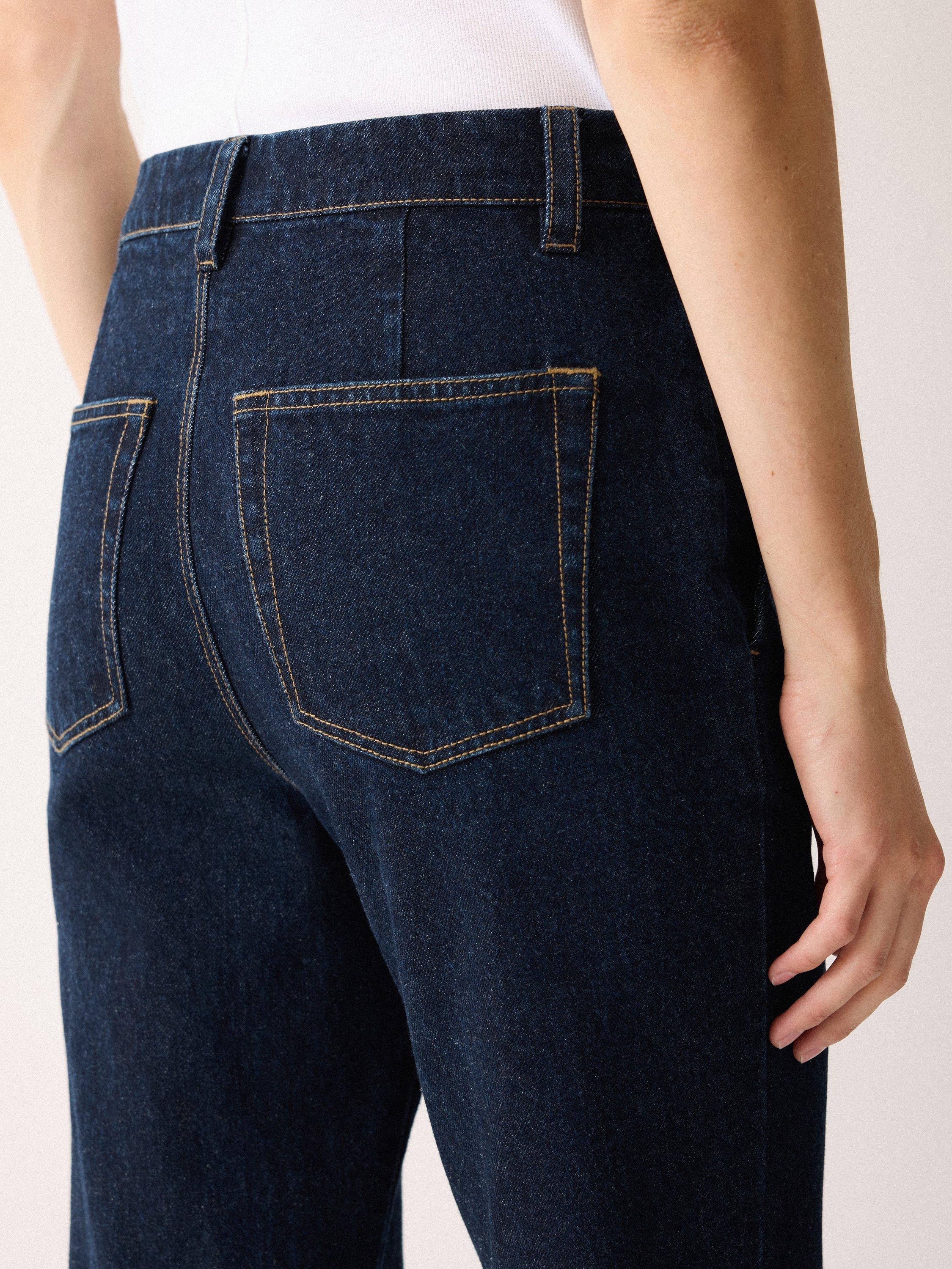 Product image 6 of 6, which shows Jigsaw Tailored Denim Bootleg Trousers, Indigo, 8