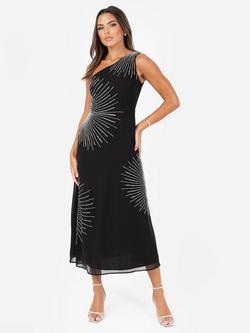 Maya Deluxe Starburst Embellised Chiffon Midaxi Dress, Black, Black