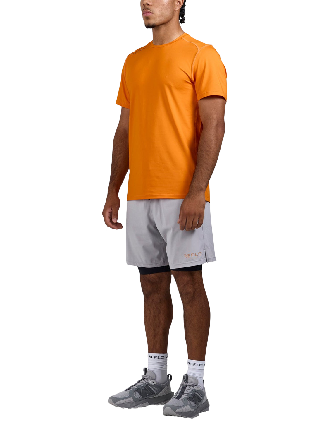 Product image 1 of 6, which shows REFLO Braan T-Shirt, Fiery Orange, XS