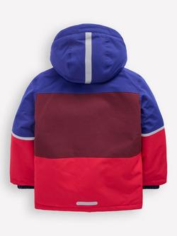 Mini Boden Kids' All-weather Waterproof Coat, Red/Multi - view 2, Red/Multi