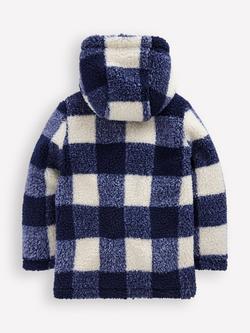Mini Boden Kids' Borg Duffle Coat, Navy Gingham - view 2, Navy Gingham