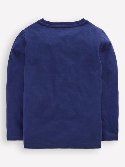 Mini Boden Kids' Cotton Glow-in-the-Dark Superstitch T-Shirt, Blue Planets - view 2, Blue Planets