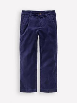 Mini Boden Kids' Smart Tailored Trousers, Navy Velvet, Navy Velvet