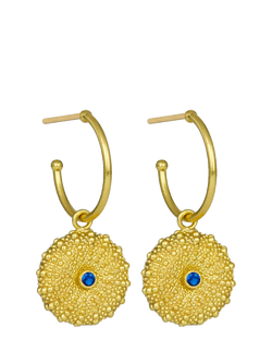 Ottoman Hands Siren Hoop Earrings, Gold, Gold
